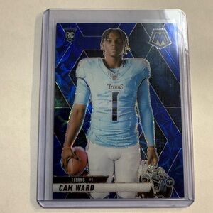 🏧2025 Mosaic Football - Cam Ward Blue Scope Image Variation RC #272🔥